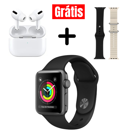 Oferta Exclusiva: Smartwatch + Auriculares BT e 2 Pulseiras Grátis!
