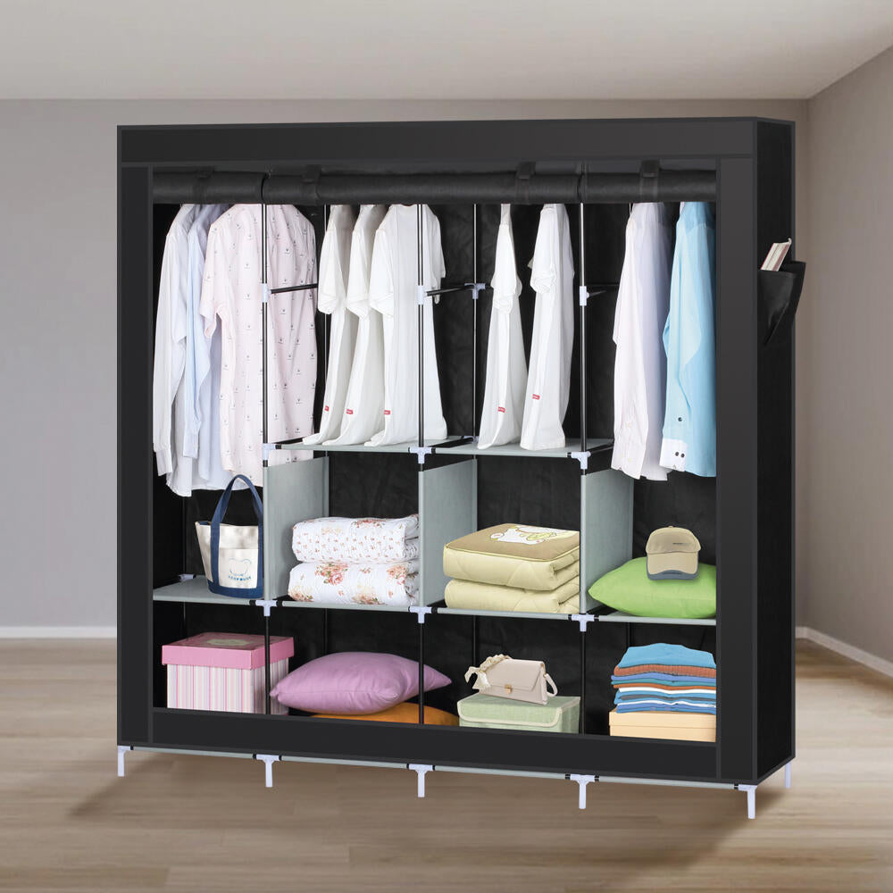 Roupeiro de Tecido com Design Moderno e 10 Compartimentos