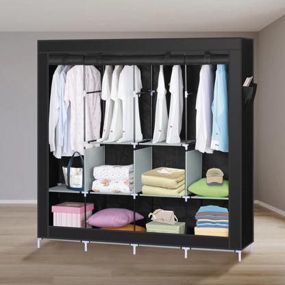 Roupeiro de Tecido com Design Moderno e 10 Compartimentos