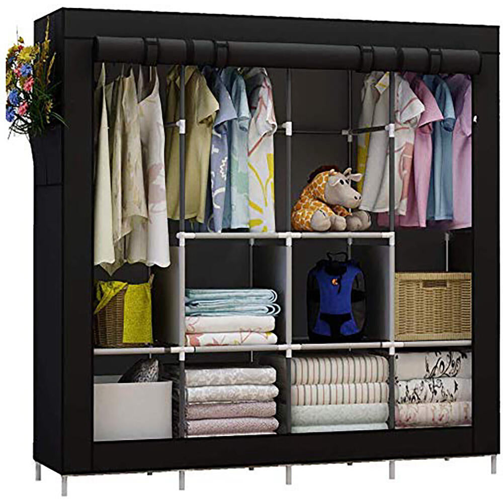 Roupeiro de Tecido com Design Moderno e 10 Compartimentos